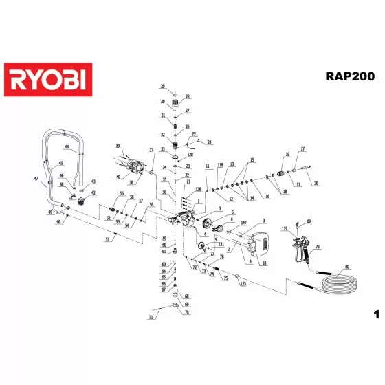 Ryobi RAP200 Spare Parts List Type: 5133000425